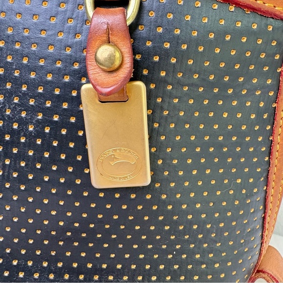 Dooney Bourke Vintage Satchel Crossbody Convertible Perforated Leather Bag Purse - Picture 3 of 16